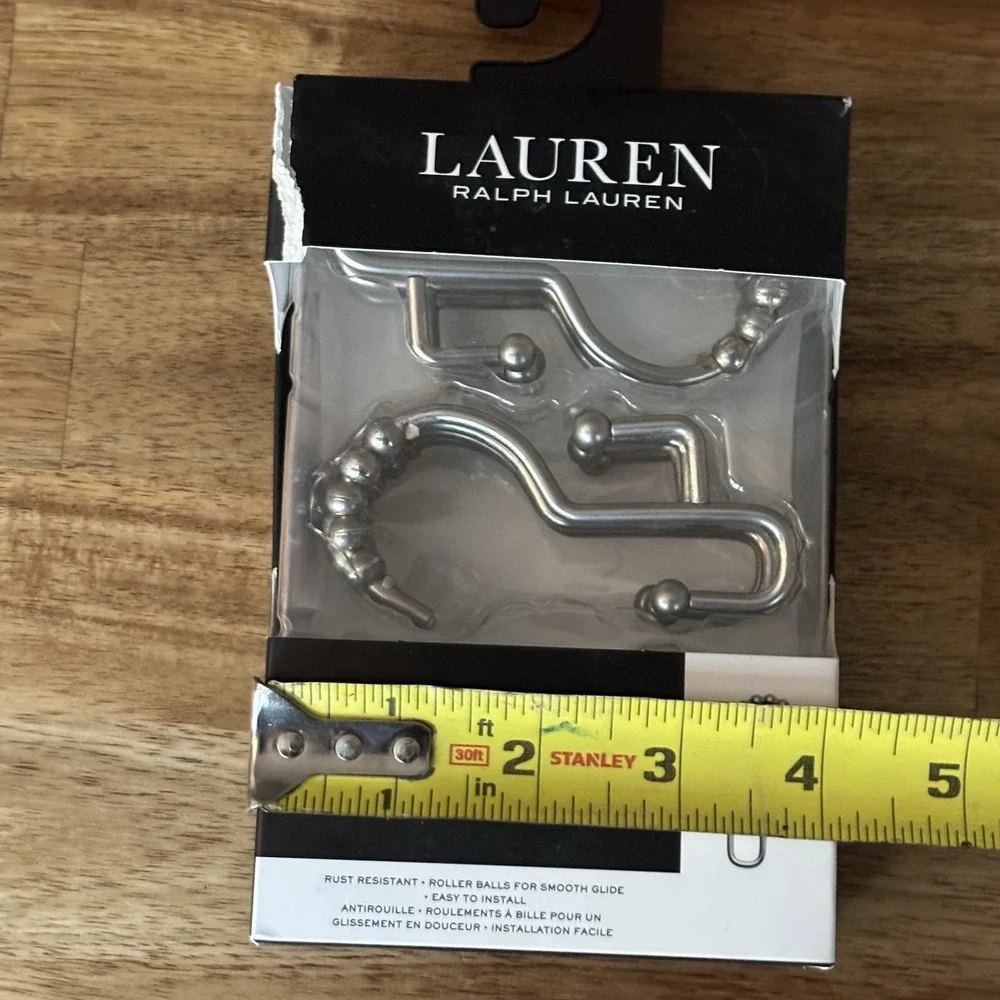 Lauren Ralph Lauren Set Of 12 Shower Curtain Hooks Rust Resistant Classic NEW